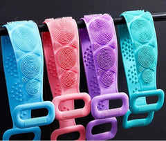 Pack Of 2 Silicone Back Scrubber Bath Belt, Bath Scrubber (Random Color)