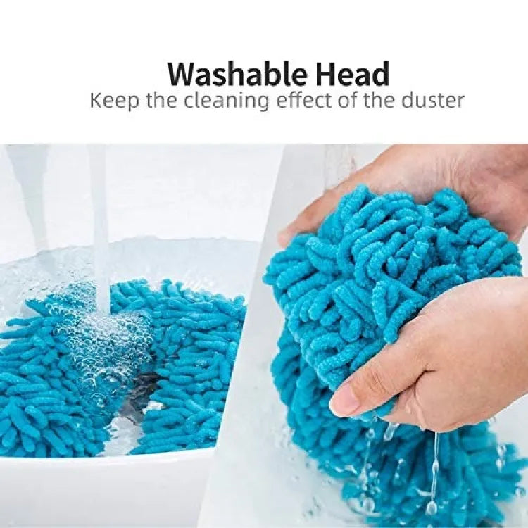 Flexible Microfiber Duster with Telescopic Steel Handle – Fan Cleaning Tool