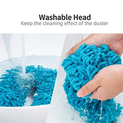 Flexible Microfiber Duster with Telescopic Steel Handle – Fan Cleaning Tool