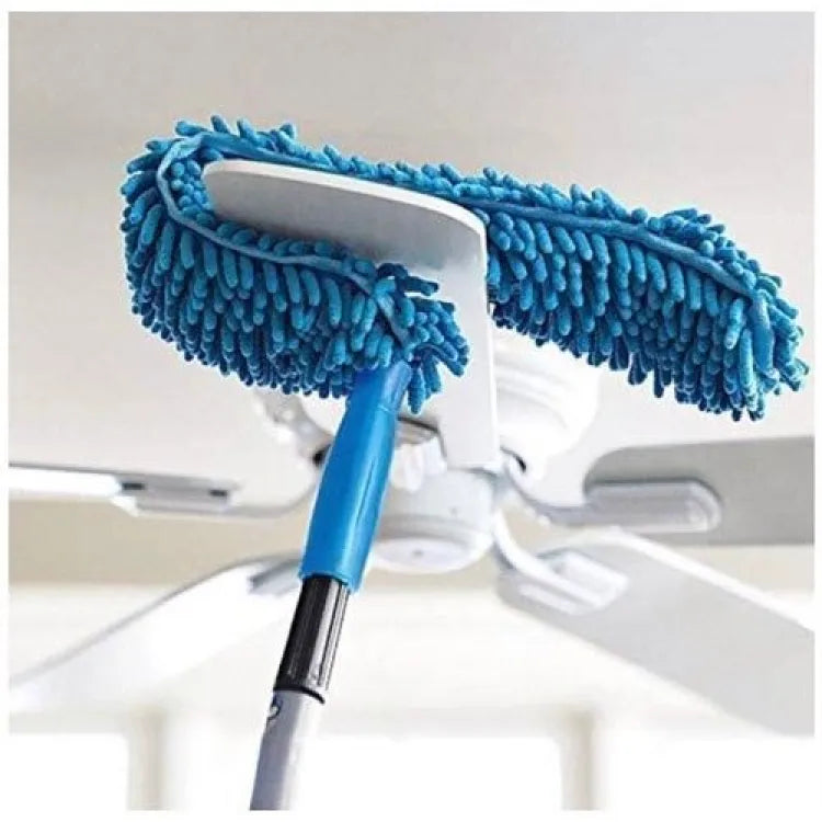 Flexible Microfiber Duster with Telescopic Steel Handle – Fan Cleaning Tool