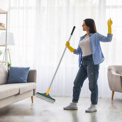 3-in-1 Kitchen Floor Scrub Brush with Long Handle – Deep Cleaning Tool