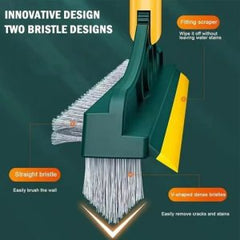 3-in-1 Kitchen Floor Scrub Brush with Long Handle – Deep Cleaning Tool