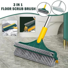 3-in-1 Kitchen Floor Scrub Brush with Long Handle – Deep Cleaning Tool