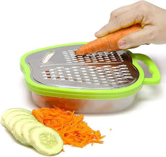 Multi-Function Cheese Grater – 3 Blades, Storage Container & Peeler