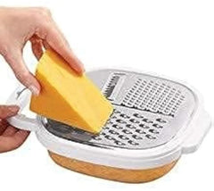 Multi-Function Cheese Grater – 3 Blades, Storage Container & Peeler