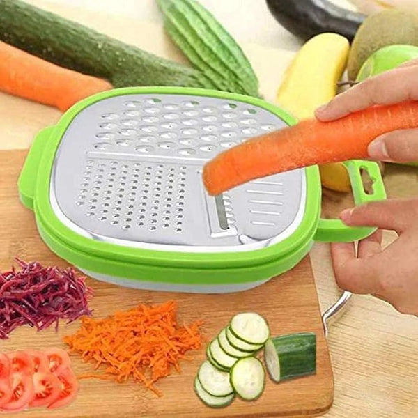 Multi-Function Cheese Grater – 3 Blades, Storage Container & Peeler