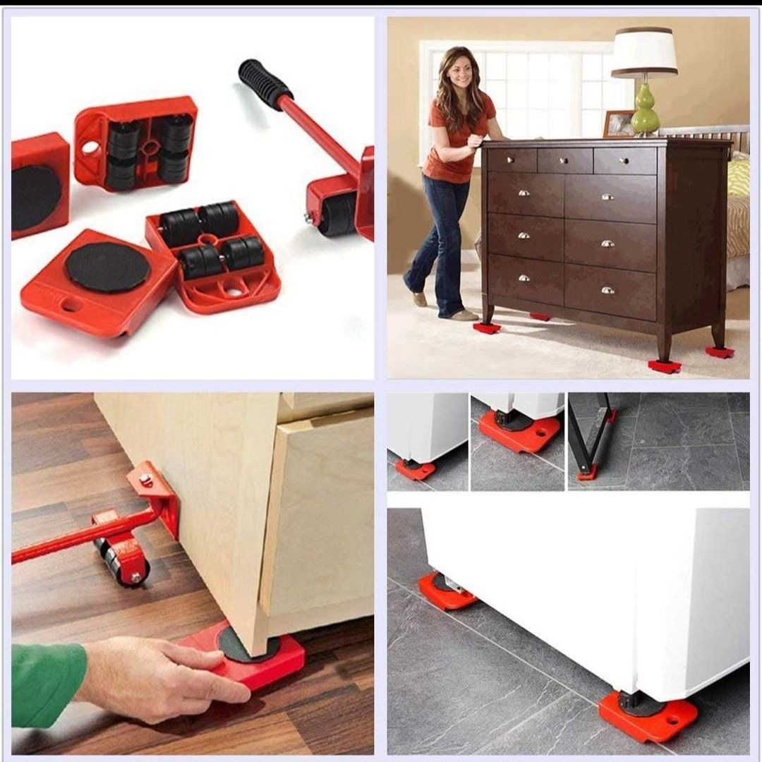 Furniture Lifter Mover Tool Set – Heavy-Duty Rollers & Easy Lifting Lever.