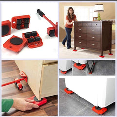 Furniture Lifter Mover Tool Set – Heavy-Duty Rollers & Easy Lifting Lever.