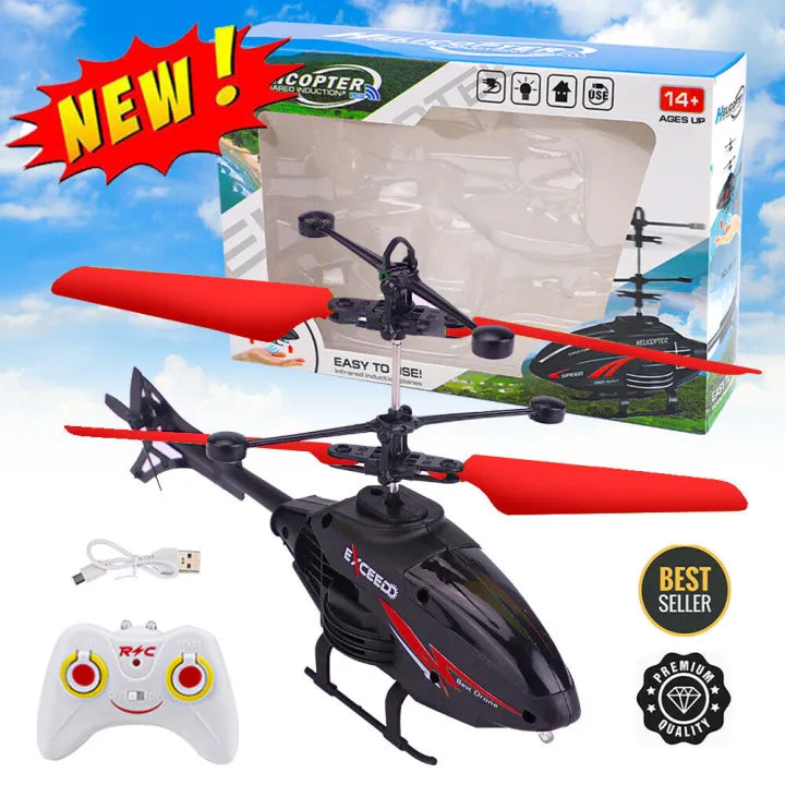 Remote Control Helicopter Toy – LED Light RC Aircraft for Boys & Girls